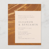 Budget Abstract Art Gold Engagement Party nodigt u (Voorkant)