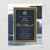 Budget Abstract Blauw verguld Photo Bat Mitzvah (Voorkant)