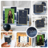 Budget Abstract Blauw verguld Photo Bat Mitzvah