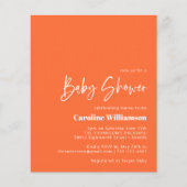 Budget Abstract Botanisch Oranje Baby shower (Voorkant)