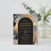 Budget abstract Chic Gold PHOTO bruiloft Uitnodigi (Staand voorkant)