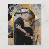 Budget abstract Chic Gold PHOTO bruiloft Uitnodigi (Achterkant)