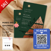 BUDGET Abstract Emerald Green Pampas Grass Wedding Flyer