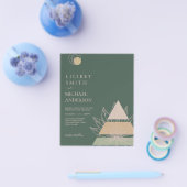 BUDGET Abstract Emerald Green Pampas Grass Wedding Flyer (Enkel)