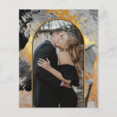 Budget abstract goud Band PHOTO bruiloft Uitnodigi Flyer (Achterkant)