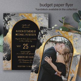 Budget abstract goud Band PHOTO bruiloft Uitnodigi Flyer