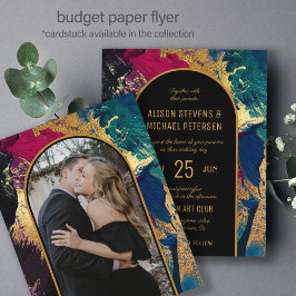 Budget abstract goud Band PHOTO bruiloft Uitnodigi Flyer