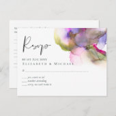 Budget Abstract Regenboog Paarse Huwelijk Briefkaart (Voorkant / Achterkant)