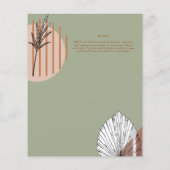 BUDGET Abstract Sage Beige Pampas Grass Wedding Flyer (Achterkant)