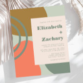 Budget Abstract Sage Green Wedding Uitnodiging
