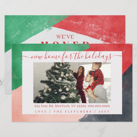 Budget Abstract Verf Nieuwe Home Foto Holiday Kaar (Voorkant / Achterkant)