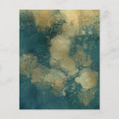 Budget Abstract Waterverf Teal Goud Bruiloft (Achterkant)