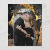 Budget abstract zwart FOTO trouw uitnodiging (Achterkant)