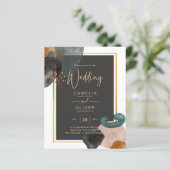 Budget Abstracte Aarde Modern Art Wedding (Staand voorkant)