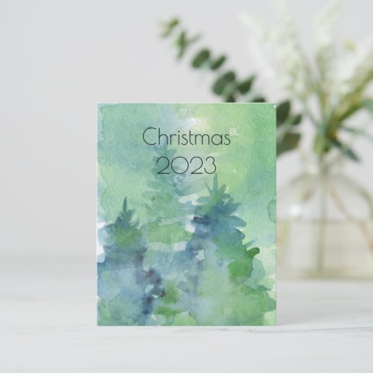Budget Abstracte Bomen Holiday Papierblad (Staand voorkant)