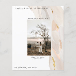 Budget Abstracte Fotobruiloft Uitnodiging