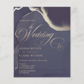 BUDGET Abstracte goudmarinevrouw - Uitnodiging tot (Voorkant)