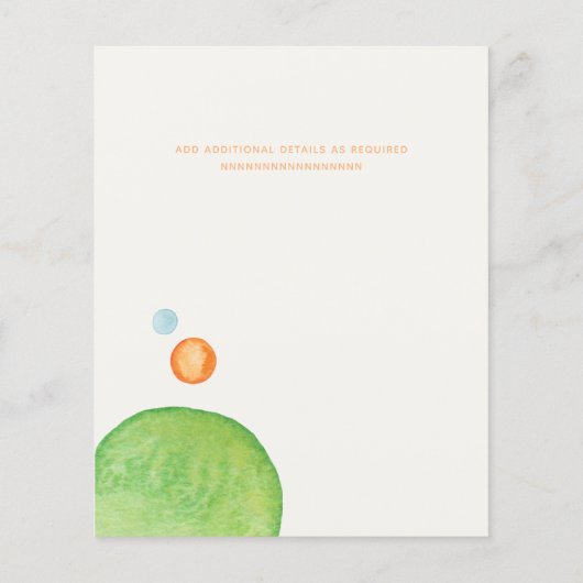 Budget Abstracte Groene Coral Aqua Wedding Invites (Achterkant)