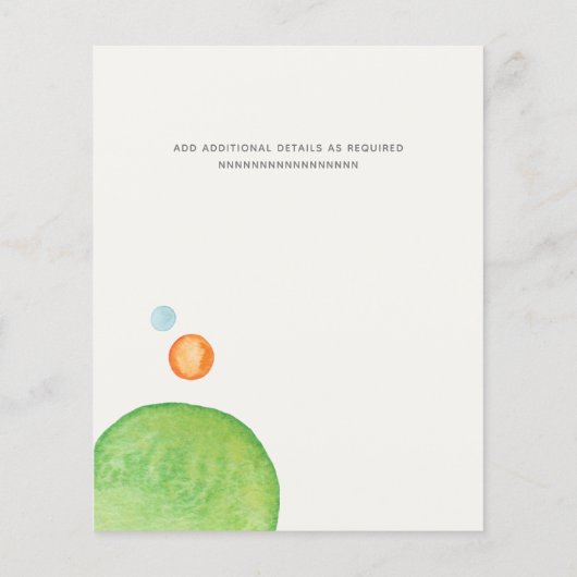 Budget Abstracte Groene Coral Aqua Wedding Invites (Achterkant)