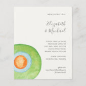 Budget Abstracte Groene Coral Aqua Wedding Invites (Voorkant)