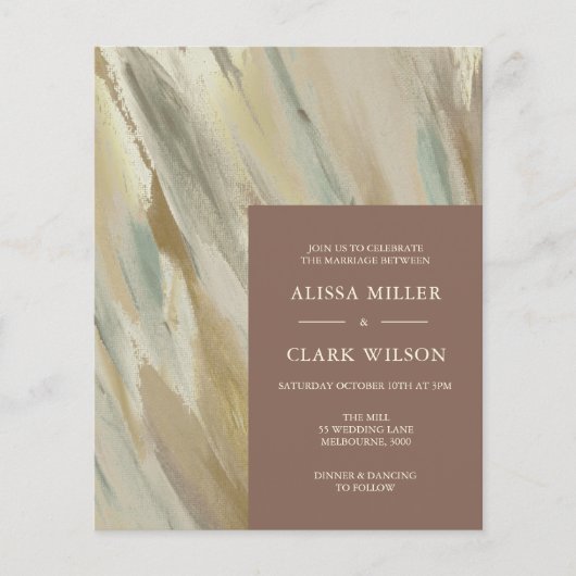 BUDGET Abstracte huwelijksuitnodiging (Voorkant)