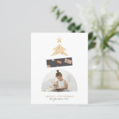 Budget Abstracte kerstboomfoto-feestdag Kaart (Staand voorkant)