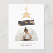 Budget Abstracte kerstboomfoto-feestdag Kaart (Voorkant)