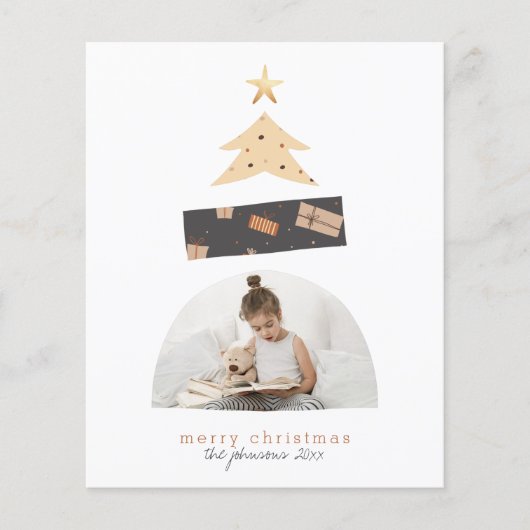 Budget Abstracte kerstboomfoto-feestdag Kaart (Voorkant)