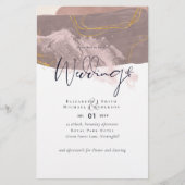 Budget Abstracte Merlot and Mustard Wedding Invite Flyer (Voorkant)