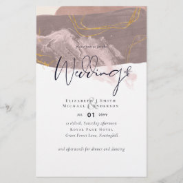 Budget Abstracte Merlot and Mustard Wedding Invite Flyer