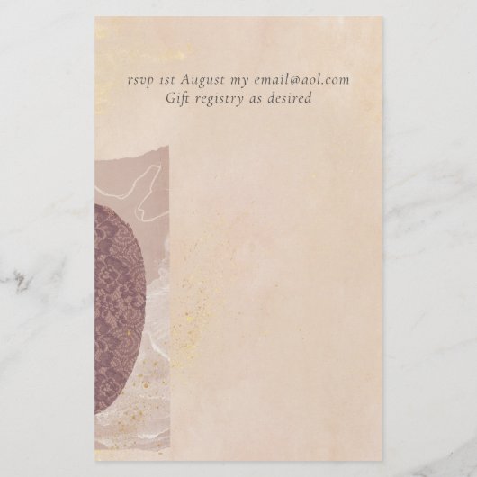 Budget Abstracte Merlot and Mustard Wedding Invite Flyer (Achterkant)