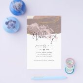 Budget Abstracte Merlot and Mustard Wedding Invite Flyer (Enkel)