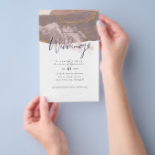 Budget Abstracte Merlot and Mustard Wedding Invite Flyer (Hand)