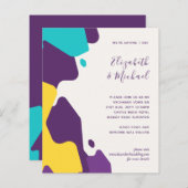 Budget Abstracte Paarse Blauwgroen Gele Wedding no (Voorkant / Achterkant)