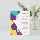 Budget Abstracte Paarse Blauwgroen Gele Wedding no (Staand voorkant)