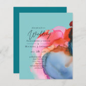 BUDGET abstracte regenboog Waterverf bruiloft (Voorkant / Achterkant)