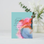 BUDGET abstracte regenboog Waterverf bruiloft (Staand voorkant)