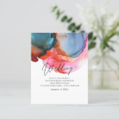 BUDGET abstracte regenboog Waterverf bruiloft (Staand voorkant)