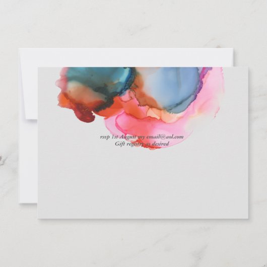 BUDGET abstracte regenboog Waterverf bruiloft (Achterkant)