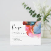 BUDGET abstracte regenboog Waterverf bruiloft Briefkaart (Staand voorkant)