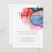 BUDGET abstracte regenboog Waterverf bruiloft Briefkaart (Voorkant / Achterkant)