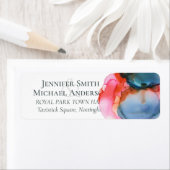 BUDGET abstracte regenboog Waterverf bruiloft Etiket (Insitu)