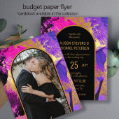 Budget abstracte roze boog PHOTO bruiloft Uitnodig Flyer
