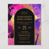 Budget abstracte roze boog PHOTO bruiloft Uitnodig Flyer (Voorkant)