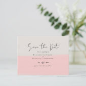 BUDGET Abstracte Sage Blush Pink Script Wedset Briefkaart (Staand voorkant)
