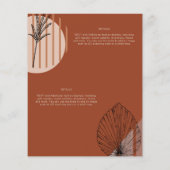 BUDGET Abstracte Terracotta Pampas Grass Wedding Flyer (Achterkant)