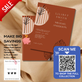 BUDGET Abstracte Terracotta Pampas Grass Wedding Flyer