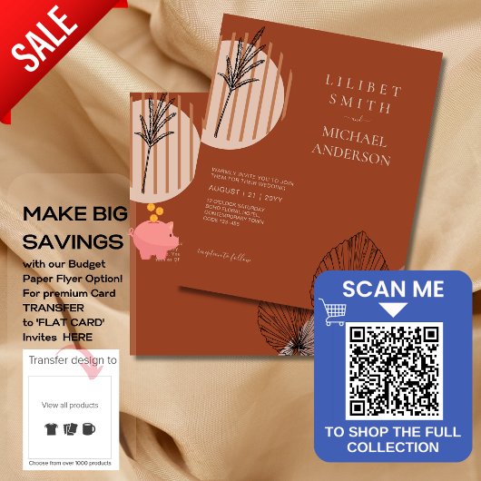 BUDGET Abstracte Terracotta Pampas Grass Wedding Flyer