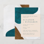 Budget Abstracte Vormen Blauwgroen Gold Wedding In (Voorkant / Achterkant)