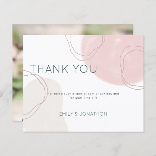 Budget Abstracte Vormen Fotobruiloft Hartelijk dan (Voorkant / Achterkant)